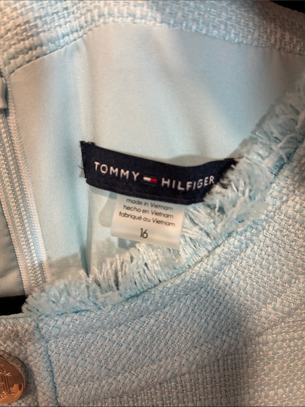 Tommy Hilfiger Powder Blue Short-Sleeve Button Midi Dress - Picture 2 of 8